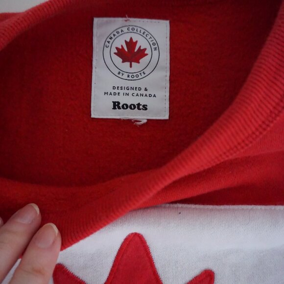 Roots Canada Cotton Flag Sweatshirt Red White Minimalist Sporty Heritage XXL - Picture 4 of 10